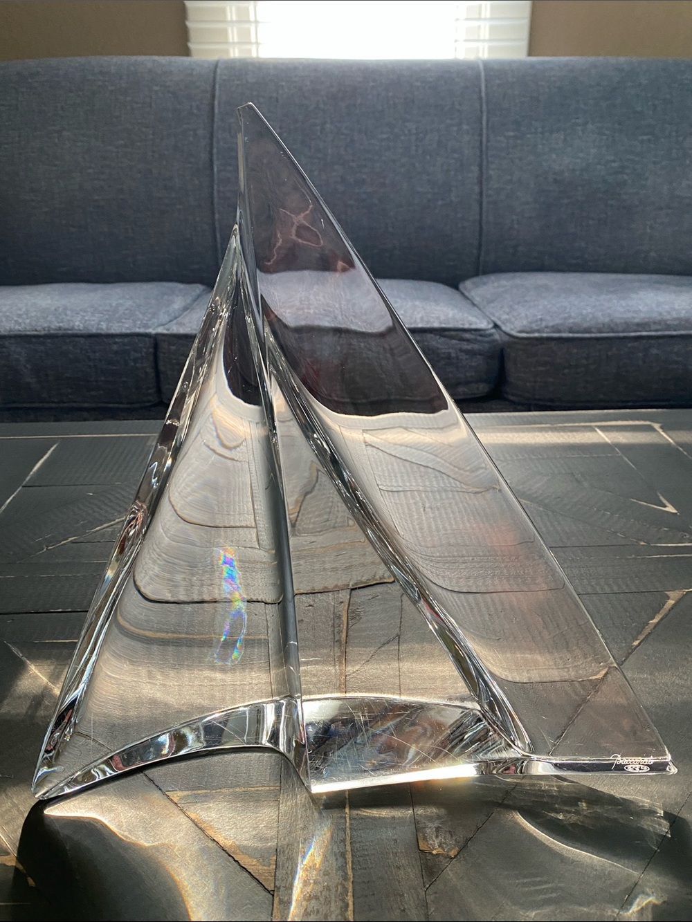 🩶Baccarat🩶Luminous Lead Crystal Alizee Sailboat Sculpture - Picture 5 of 14